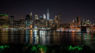 City skyline night bridge river 4 - ashcan school free wallpaper