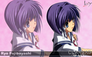 Anime girls purple hair piercings - a screenshot free wallpaper
