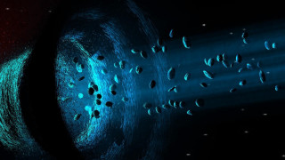 Blue red object space bubble - object free wallpaper