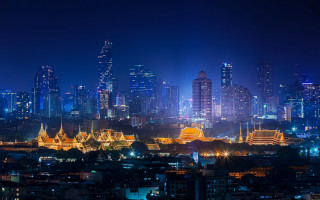 City skyline night lights aurora 3 - arthur pan free wallpaper