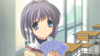 Girl holding card classroom desks - a girl holding free wallpaper for desktop