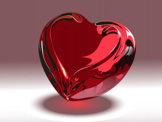 Red heart shadow white surface - a shadow free wallpaper