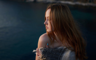 Woman long hair water boat 2 - a body of water free wallpaper for desktop