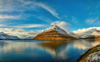 Mountain reflection lake sky clouds - the water of a lake free wallpaper