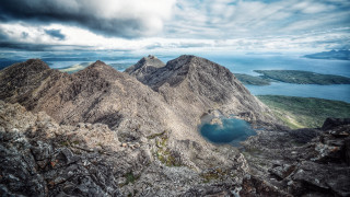 Mountain lake clouds planet scenery - a mountain range free wallpaper