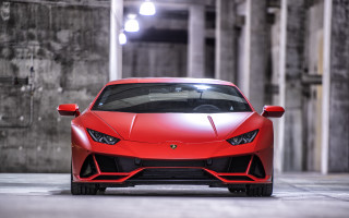Red sports car parking garage - a parking garage free wallpaper