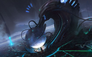 Futuristic city alien structure aurora - a futuristic city free wallpaper