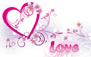 Pink heart flowers love white 2 - a pink heart free wallpaper