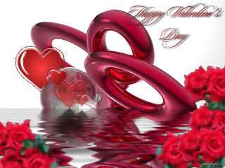Hearts table flowers vase couple - romantic free wallpaper