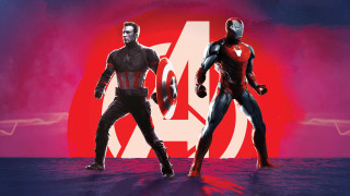 Avengers red background red moon - a poster free wallpaper for desktop