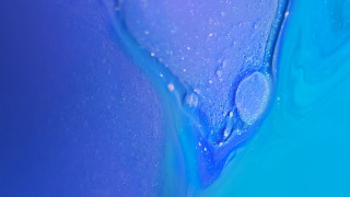 Blue liquid bubbles water drop - subsurface free wallpaper