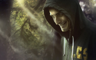 Man hoodie smiling forest fog - a man in a hoodie free wallpaper