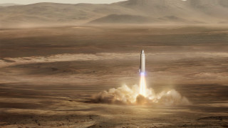 Rocket dust flying landing beach - a rocket free wallpaper