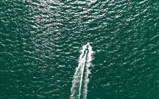 Boat wakeboard galaxy night starry - ocean free wallpaper