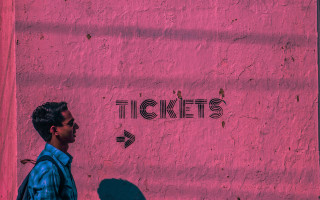 Man pink wall tickets neon - arrow free wallpaper