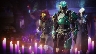 Costumed group candles glowing armor - helmet free wallpaper