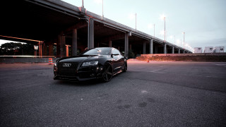 Black car bridge night lights - night time free wallpaper for desktop