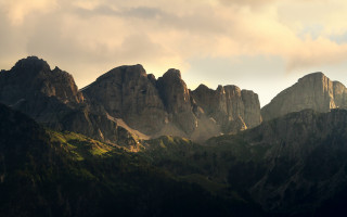 Mountain range clouds forests sunset - caspar wolf free wallpaper