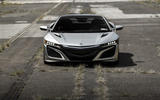 Silver sports car deserted road - detailed face free wallpaper