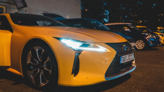 Yellow car night parking starry - other car free wallpaper