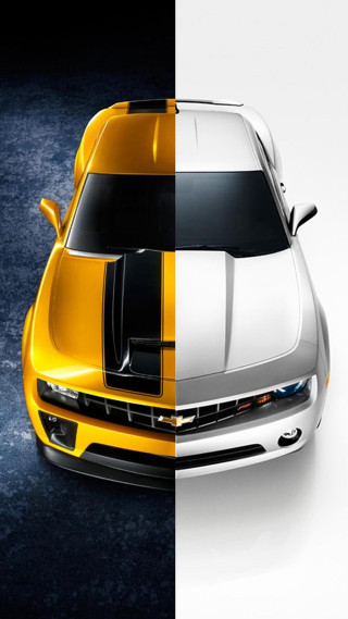 Yellow white car starry sky - car free wallpaper