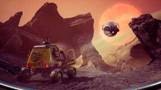 Sci fi vehicle desert rock - a sci free wallpaper