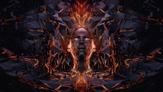 Android jones cyberpunk flame ember - angular free wallpaper