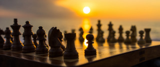 Chessboard sunset moonlight children water - the sun setting free wallpaper