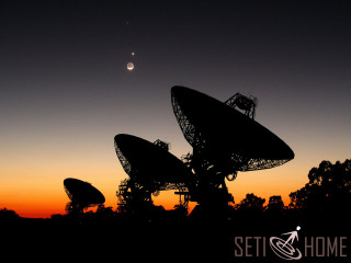 Satellite dishes sunset sky crescent - cedric seaut keos masons free wallpaper