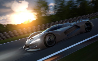 Car driving road sun background - the sun in the background free wallpaper