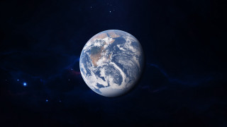Earth moon stars space art 2 - redshift free wallpaper