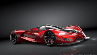 Red sports car dark room 103 - a white light free wallpaper