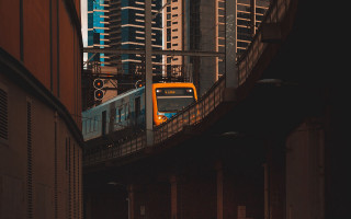Train urban skyline tiltshift nohumans - city free wallpaper