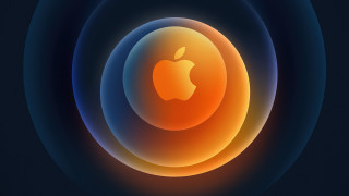 Apple futurism blue circle orange - futurism free wallpaper