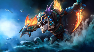 Demon flaming sword blue fire - a character in a video game free wallpaper