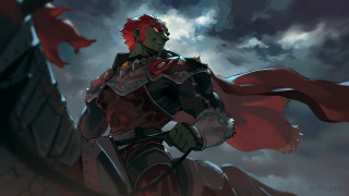 Red cape man cloudy sky - a red cape free wallpaper