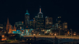 City skyline night bridge architecture - australian tonalism free wallpaper for desktop