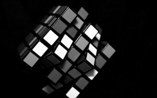 Cube black white illusionism ernorubik - ernő rubik free wallpaper