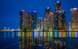 Tokyo night cityscape reflections ferriswheel - choi buk free wallpaper for desktop