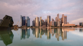 City skyline water clouds architecture 2 - a cloudy sky in the background free wallpaper