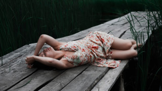 Woman dock dress blood outdoors - florianne becker free wallpaper
