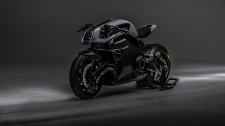 Black motorcycle dark room backlight - a black motorcycle free wallpaper