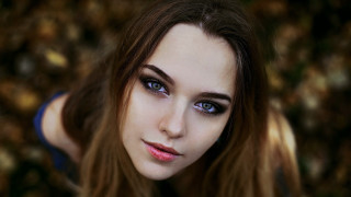 Blue eyes long hair gothic - the wind free wallpaper for desktop