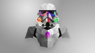 Dog helmet glasses holography lowpoly - low free wallpaper