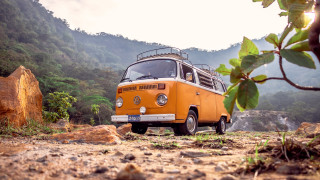 Yellow bus dirt road forest - a dirt road next free wallpaper for desktop