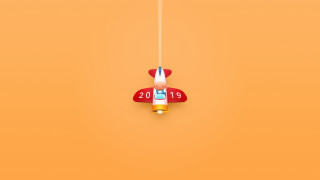 Toy airplane yellow background numbers - side and a number free wallpaper