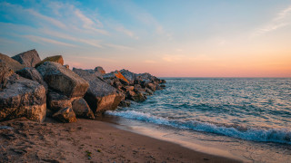Andor basch beach sunset ocean - the rock free wallpaper