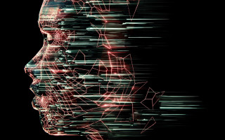 Cyberpunk face lines dots android - cybernetic free wallpaper