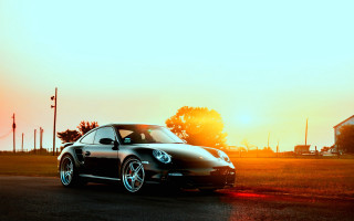 Black car sunset silhouette military - the sun shining behind free wallpaper