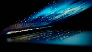Laptop keyboard blurry lights beeple - affinity photo free wallpaper